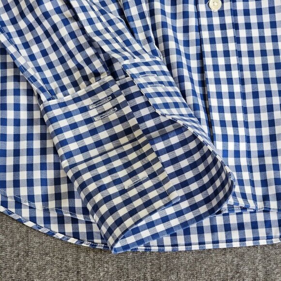 Charles Tyrwhitt Shirt Mens 15.5 Plaid Non Iron Slim Fit French Cuff LS Buttons - Picture 8 of 15
